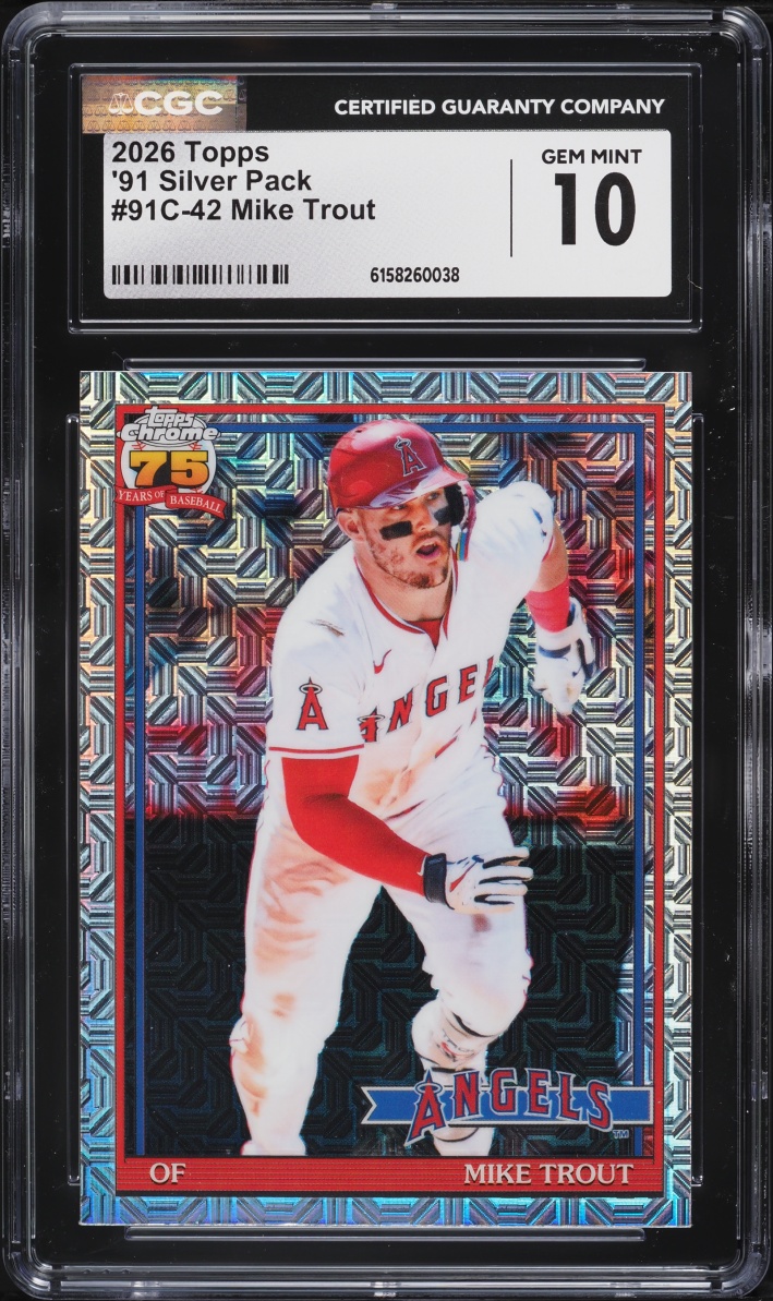 2026 Topps Chrome '91 Silver Pack Mike Trout #91C-42 CGC 10 GEM MINT