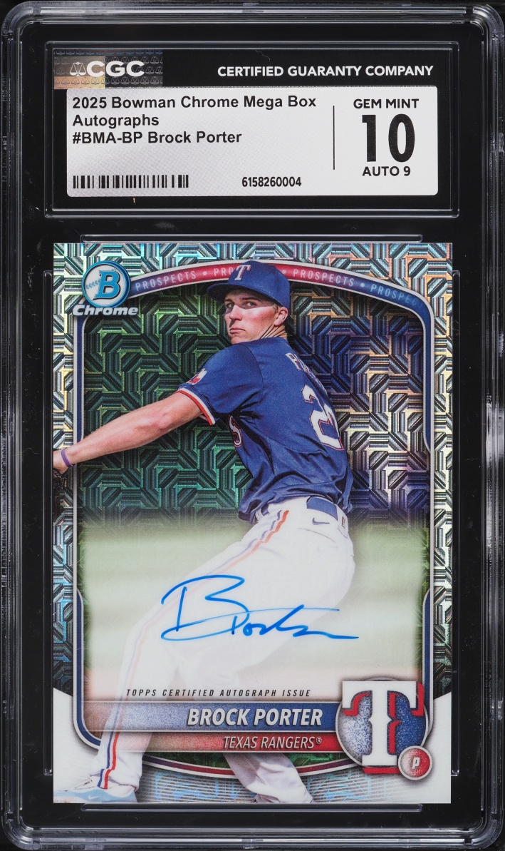 2025 Bowman Chrome Mega Box Brock Porter PROSPECT AUTO #BMA-BP CGC 10 GEM MINT