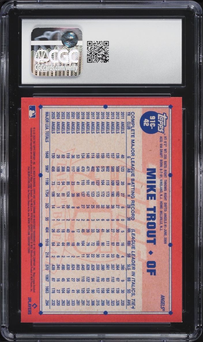 2026 Topps Chrome '91 Silver Pack Mike Trout #91C-42 CGC 10 GEM MINT
