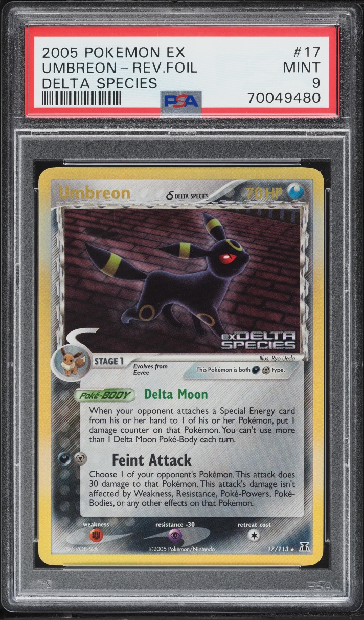 2005 Pokemon EX Delta Species Reverse Holo Umbreon #17 PSA 9 MINT