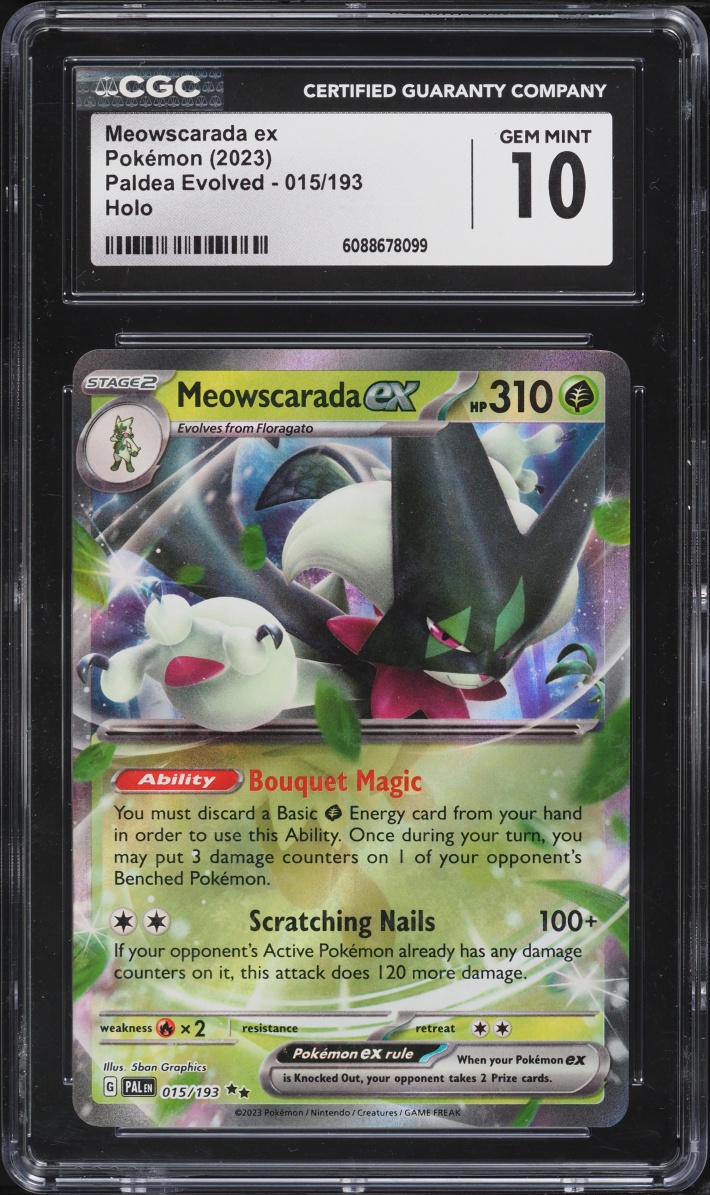2023 Pokemon Scarlet & Violet Paldea Evolved Meowscarada Ex #15 CGC 10 GEM MINT