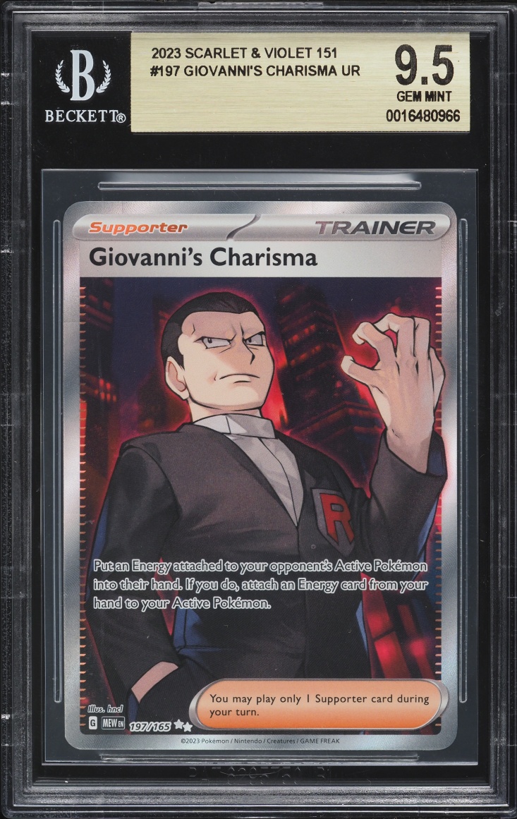 2023 Pokemon Scarlet & Violet 151 Full Art Giovanni's Charisma #197 BGS 9.5 GEM MINT