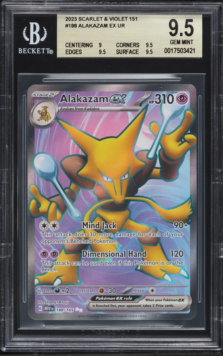 2023 Pokemon Scarlet & Violet 151 Full Art Alakazam ex #188 BGS 9.5 GEM MINT