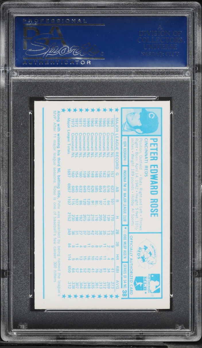 1974 Kellogg's Pete Rose #38 PSA 9 MINT