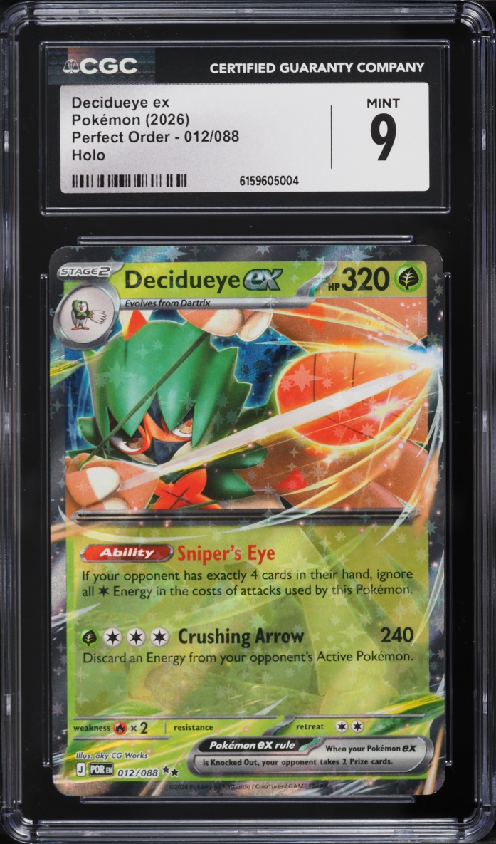 2026 Pokemon Mega Evolution Perfect Order Holo Decidueye ex #012 CGC 9 MINT
