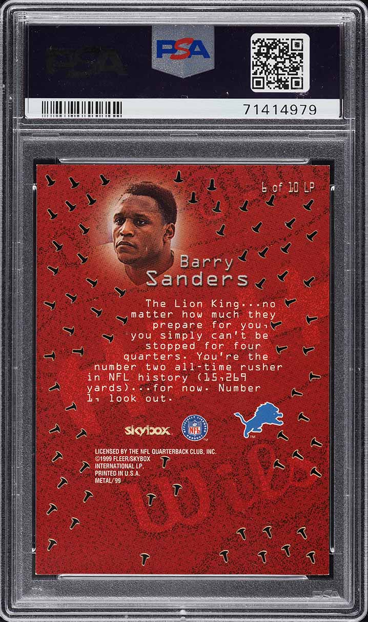 1999 Metal Universe Linchpins Barry Sanders #6 PSA 9 MINT