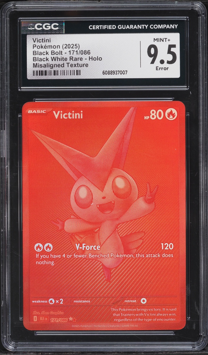 2025 Pokemon Scalet & Violet Black Bolt BWR Error Victini #171 CGC 9.5 MINT+