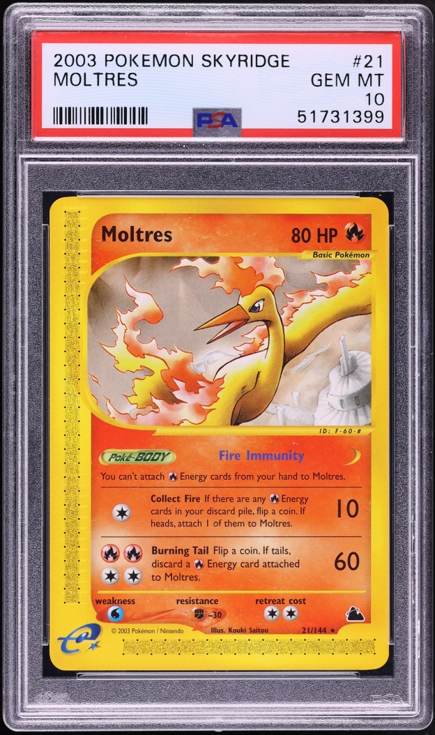 2003 Pokemon Skyridge Moltres #21 PSA 10 GEM MINT