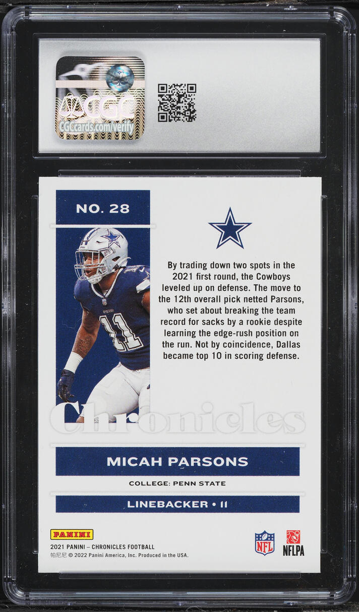 2021 Panini Chronicles Micah Parsons ROOKIE #28 CGC 9 MINT