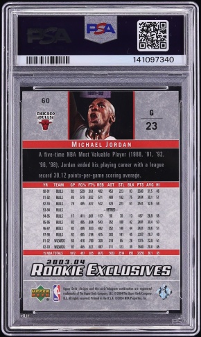 2003 Upper Deck Rookie Exclusives Michael Jordan #60 PSA 9 MINT