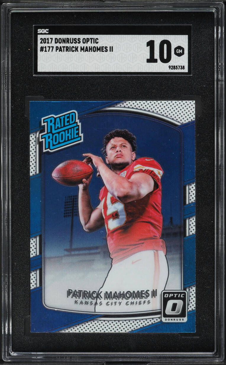 2017 Donruss Optic Patrick Mahomes II ROOKIE #177 SGC 10 GEM MINT on ...