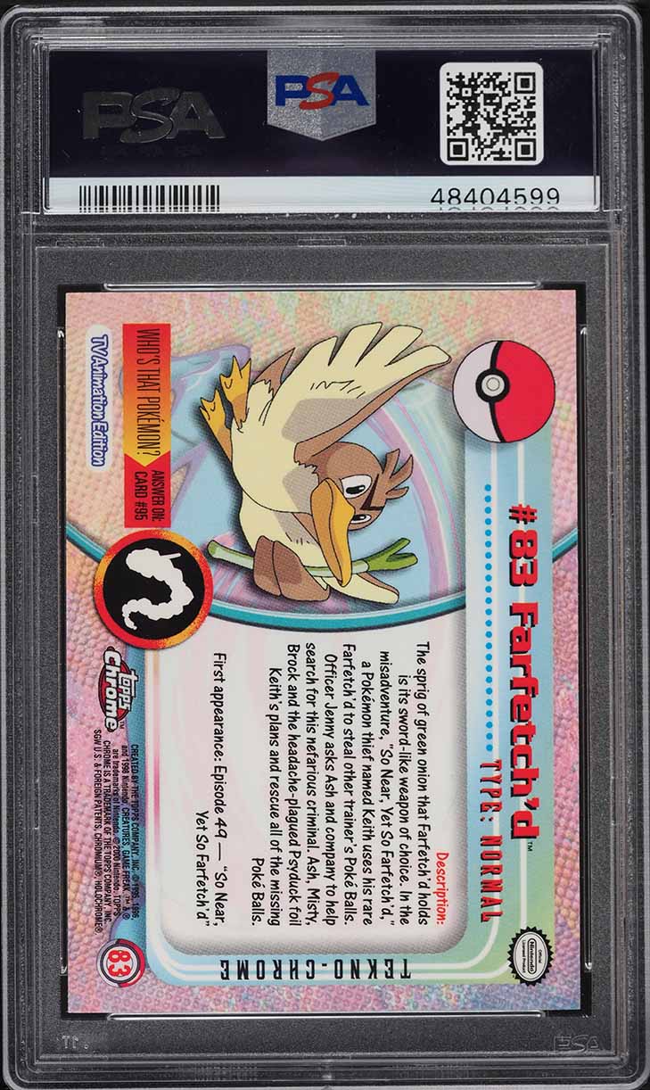 2000 Topps Chrome Pokemon Series 2 Tekno Farfetch'd #83 PSA 10 GEM MINT