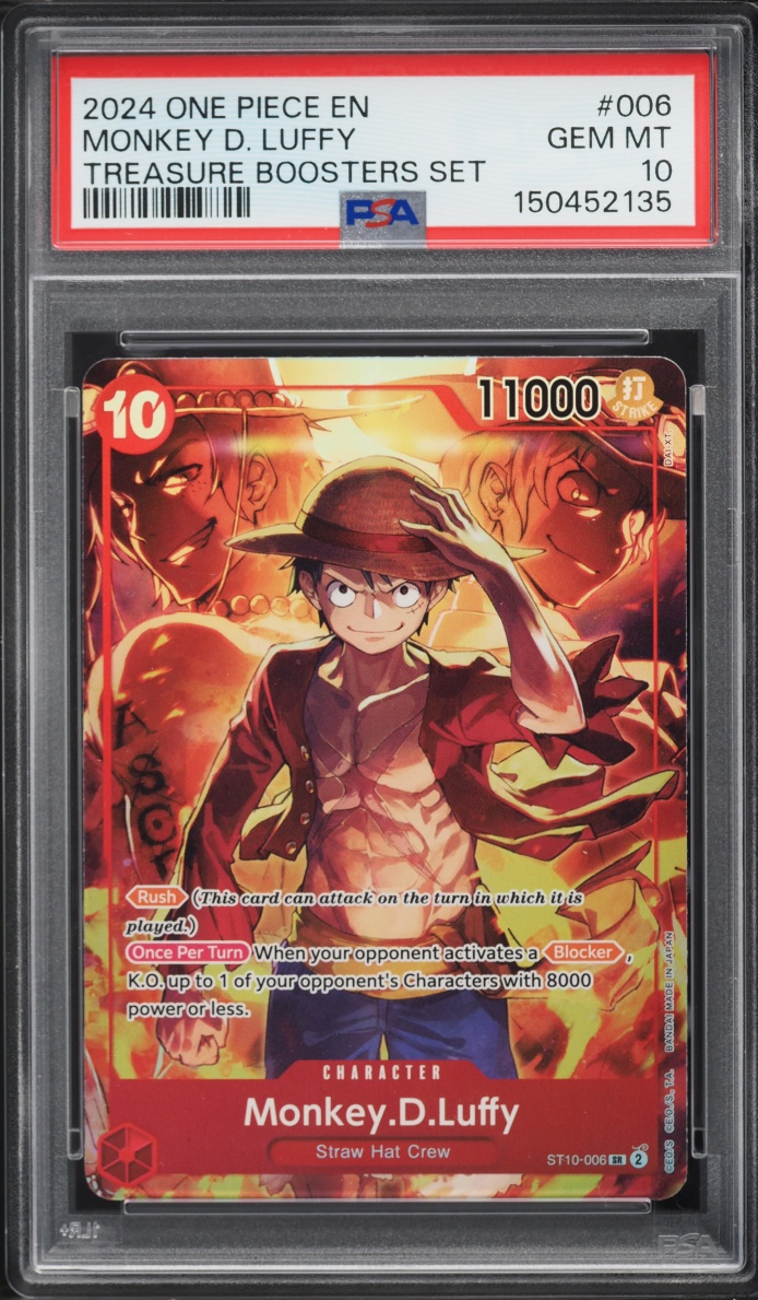 2024 One Piece Treasure Booster Set Monkey D. Luffy #ST10-006 PSA 10 GEM MINT