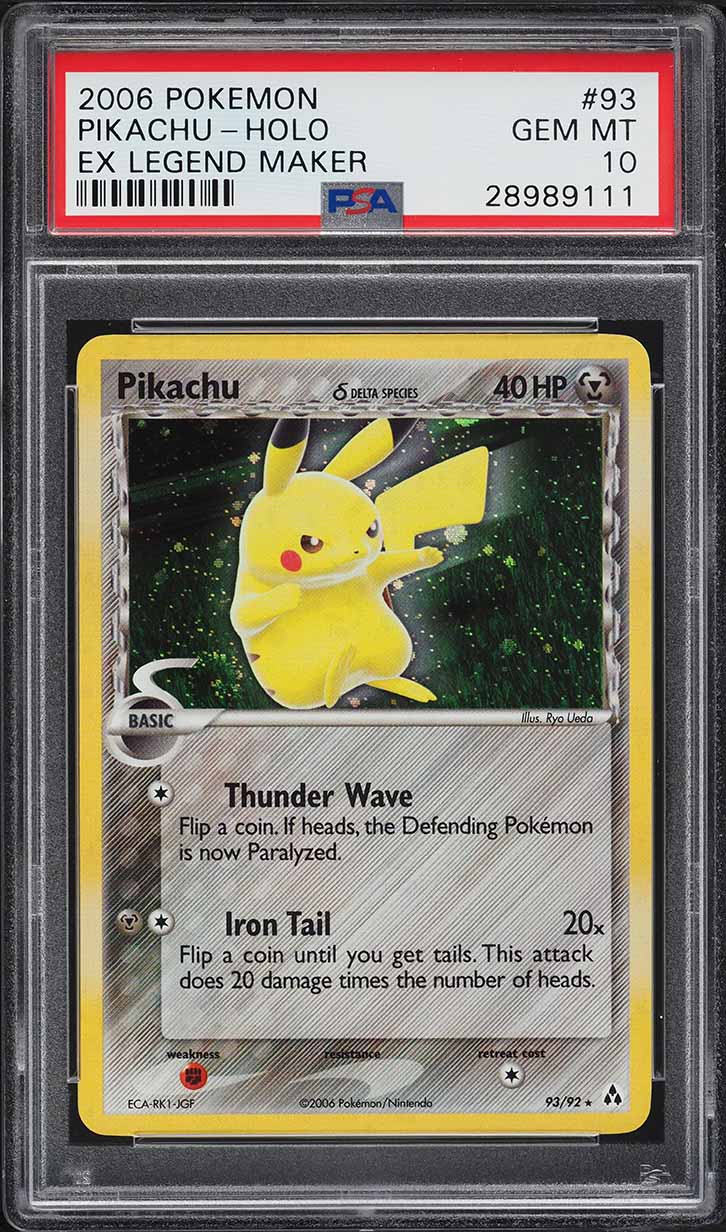 2006 Pokemon EX Legend Maker Holo Pikachu #93 PSA 10 GEM MINT