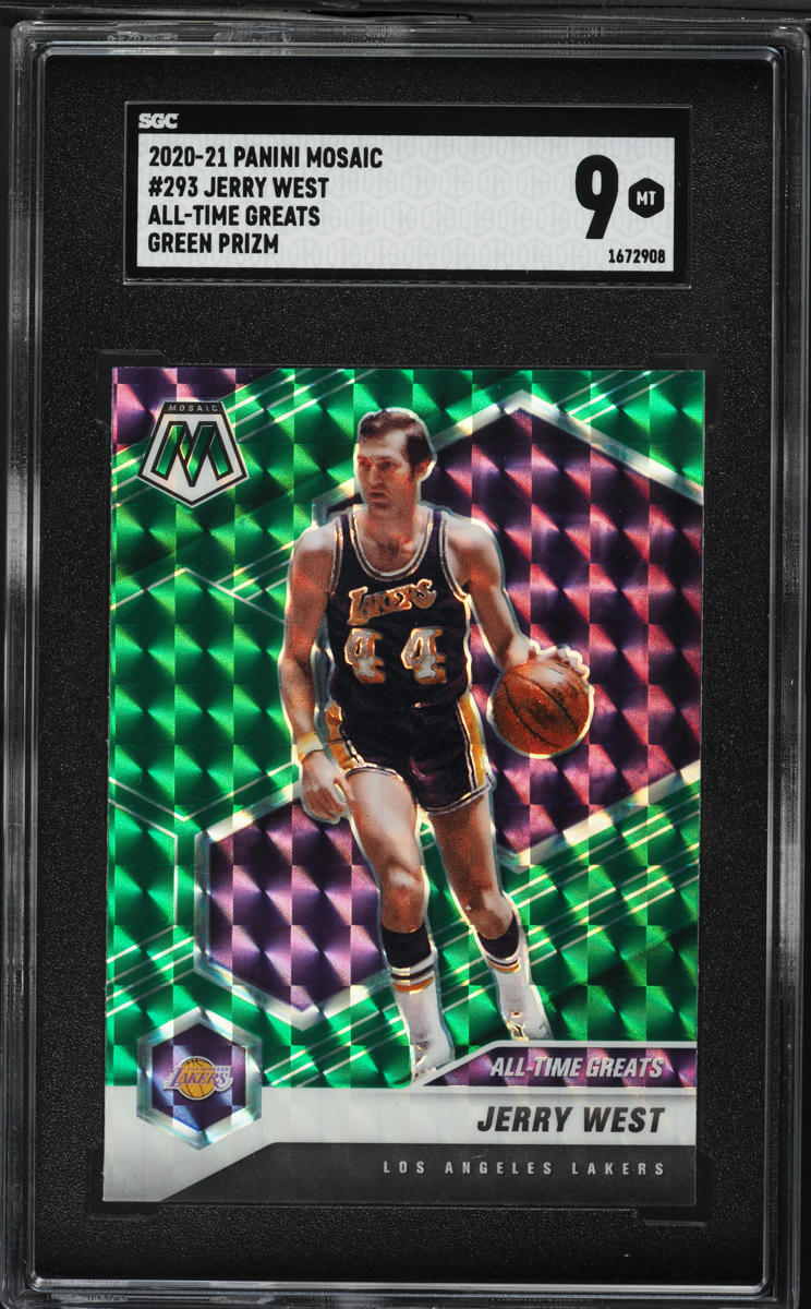 2020 Panini Mosaic All-Time Greats Green Prizm Jerry West #293 SGC 9 MINT