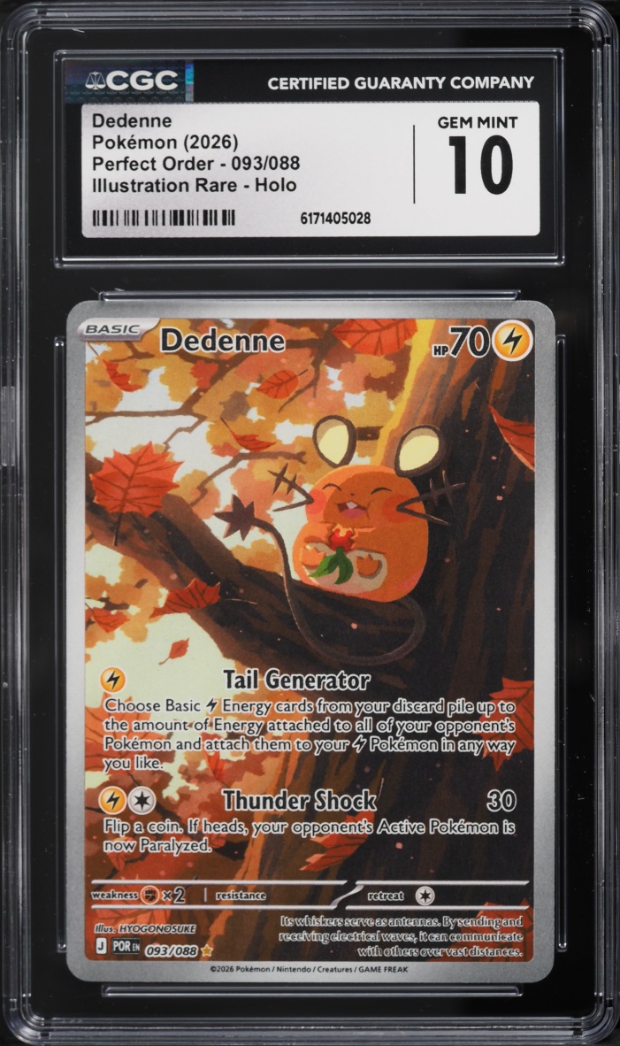 2026 Pokemon Mega Evolution Perfect Order IR Dedenne #093 CGC 10 GEM MINT