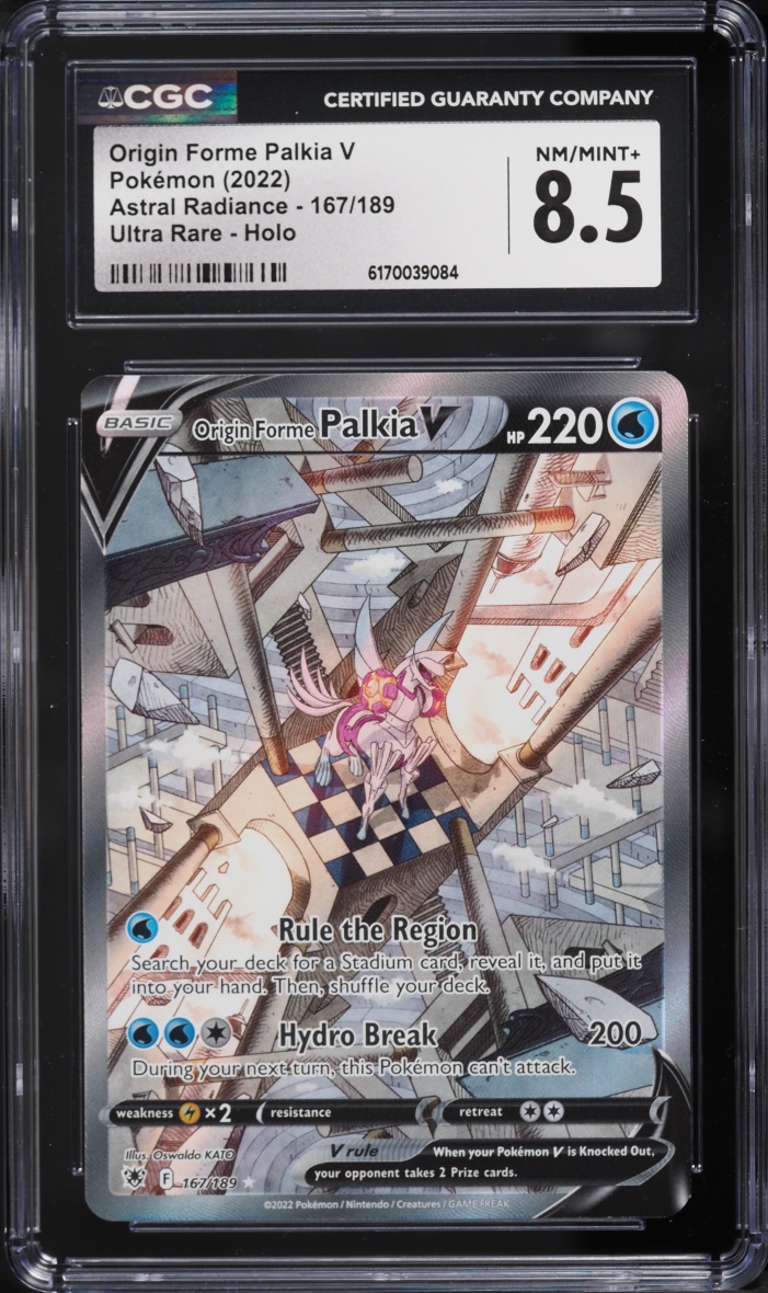 2022 Pokemon Sword & Shield Astral Radiance Alt Art Origin Forme Palkia V #167 CGC 8.5 NM-MT+