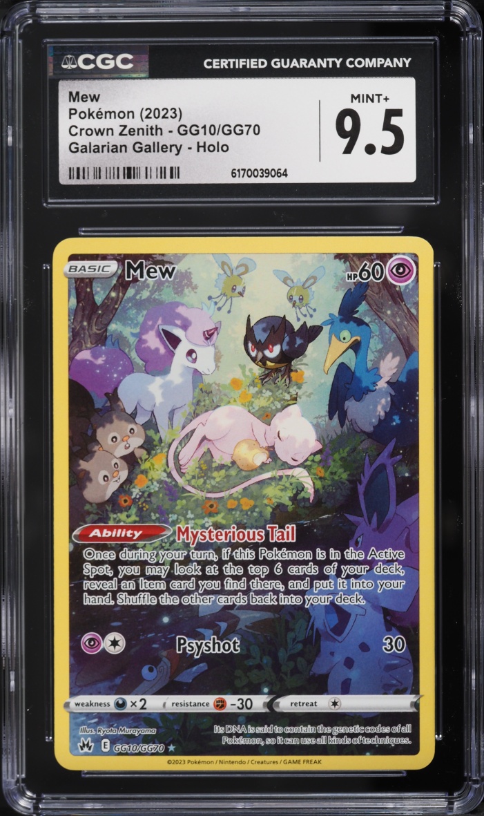 2023 Pokemon Sword & Shield Crown Zenith Galarian Gallery Full Art Mew #GG10 CGC 9.5 MINT+