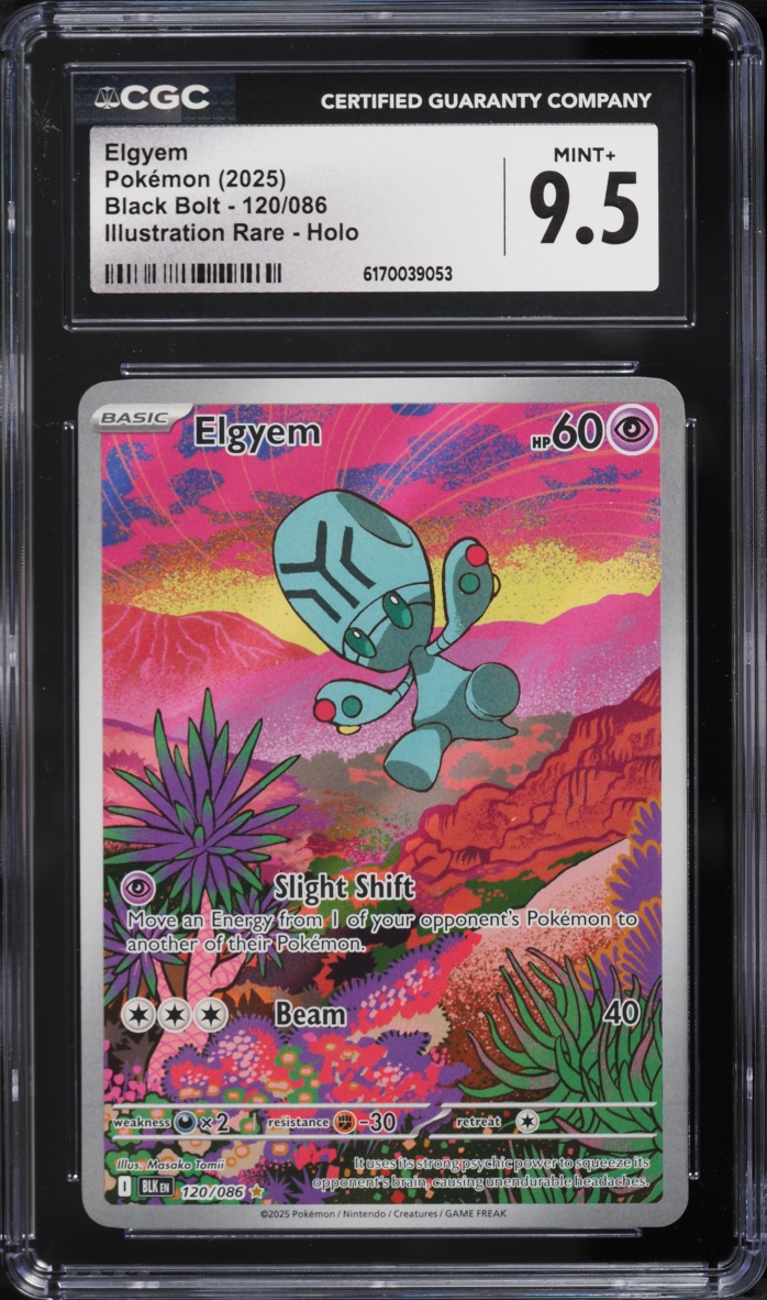 2025 Pokemon Scarlet & Violet Black Bolt IR Elgyem #120 CGC 9.5 MINT+