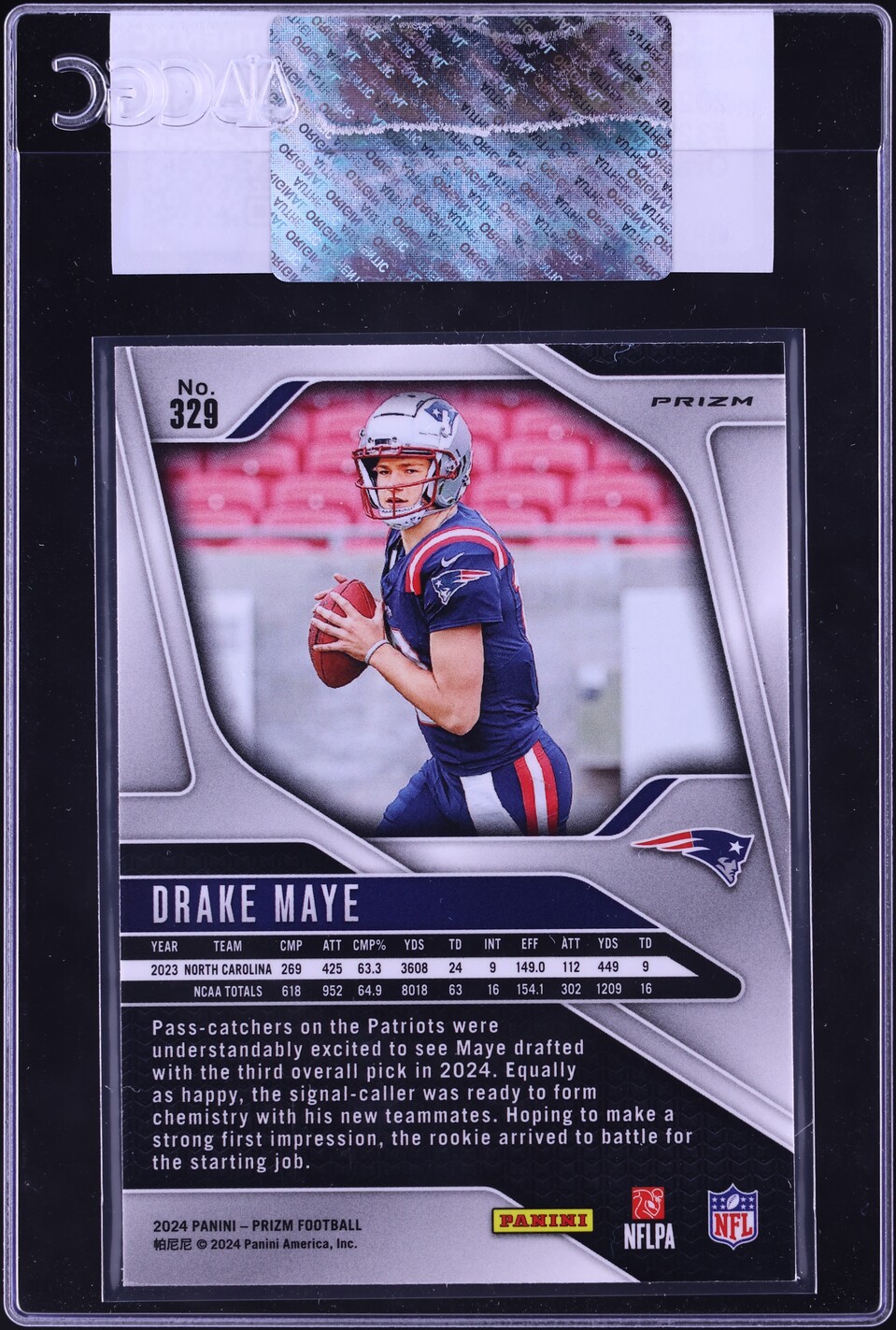 2024 Panini Prizm Orange Ice Drake Maye ROOKIE #329 CGC AUTH
