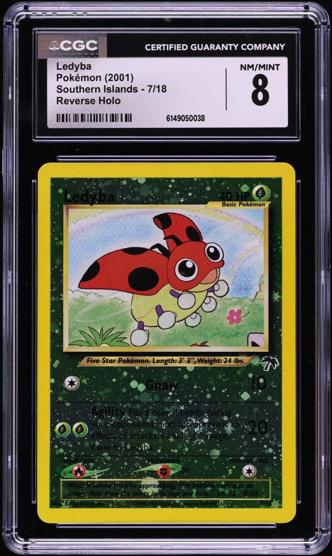 2001 Pokemon Southern Islands Reverse Holo Ledyba #7 CGC 8 NM-MT