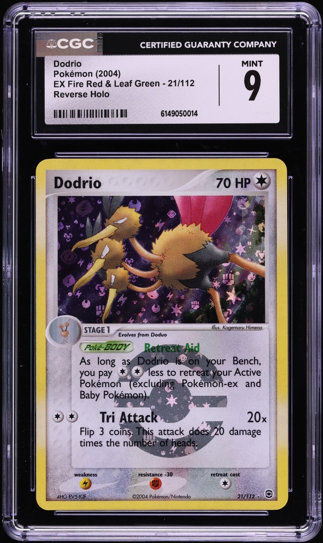 2004 Pokemon EX Fire Red & Leaf Green Reverse Holo Dodrio #21 CGC 9 MINT