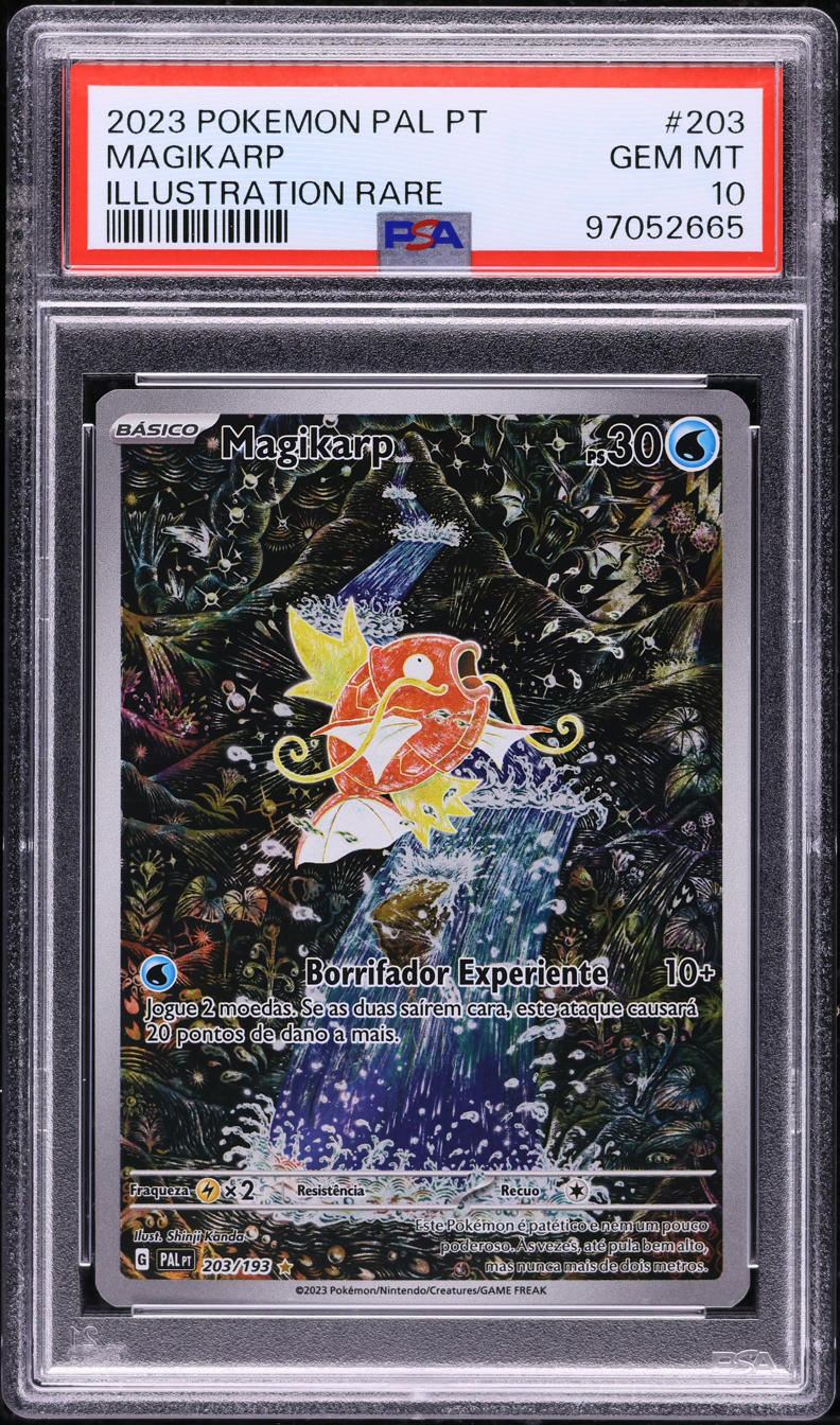 2023 Pokemon Portuguese SV Paldea Evolved Illustration Rare Magikarp #203 PSA 10