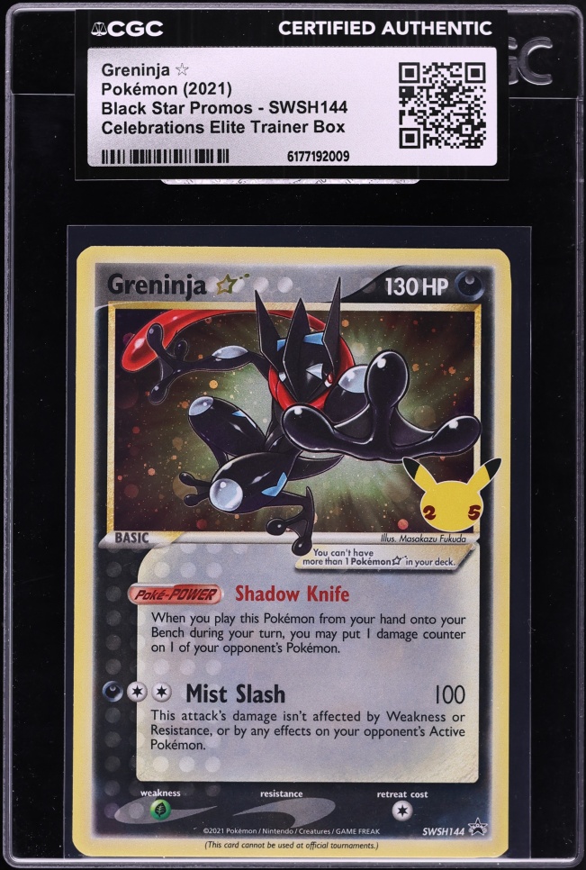 2021 Pokemon Sword & Shield Promo Celebrations ETB Holo Greninja Gold Star #SWSH144 CGC AUTH