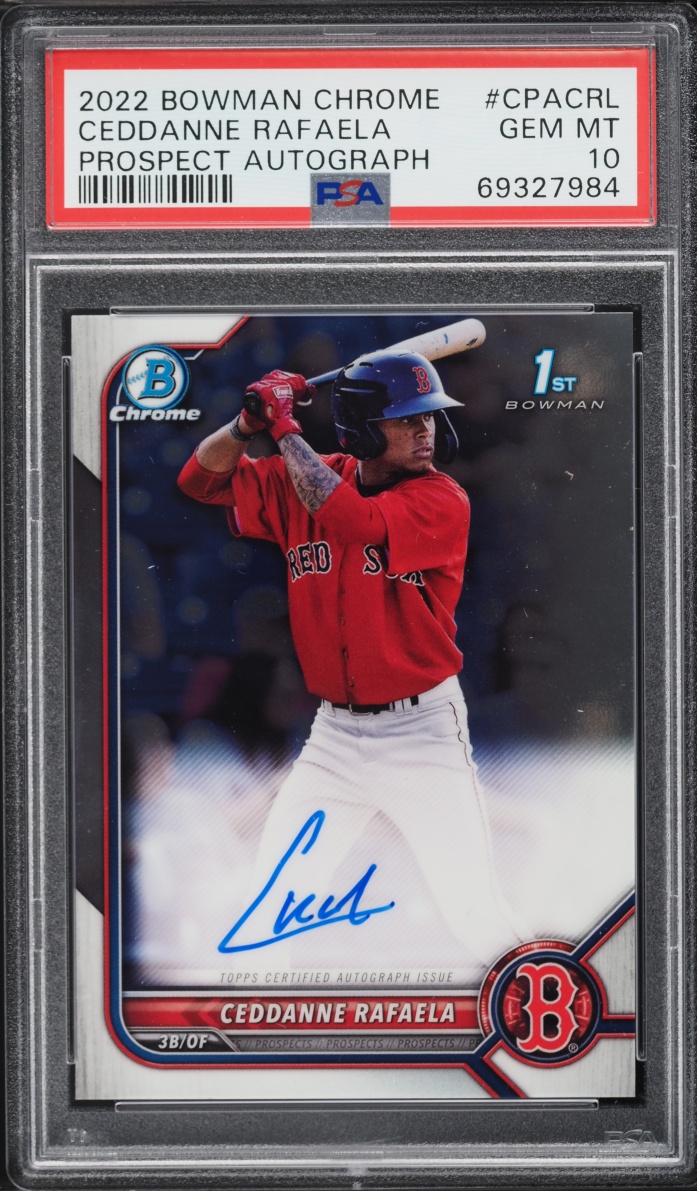 2022 Bowman Chrome Ceddanne Rafaela PROSPECT AUTO #CPA-CRL PSA 10 GEM MINT