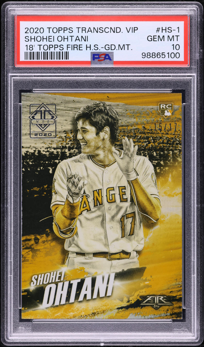 2020 Topps Transcendent VIP 18' Fire Gold Minted Shohei Ohtani /17 #HS-1 PSA 10
