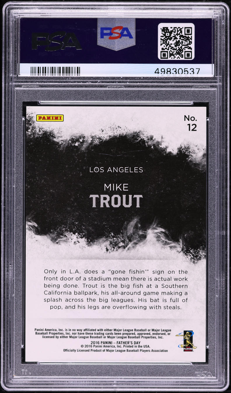 2016 Panini Father's Day Collection Cracked Ice Mike Trout /25 #12 PSA 10 GEM MINT