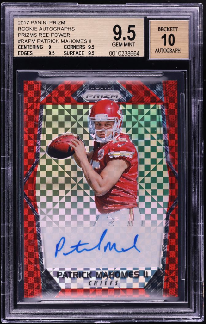 2017 Panini Prizm Red Power Patrick Mahomes II ROOKIE AUTO /49 #RAPM BGS 9.5 GEM MINT