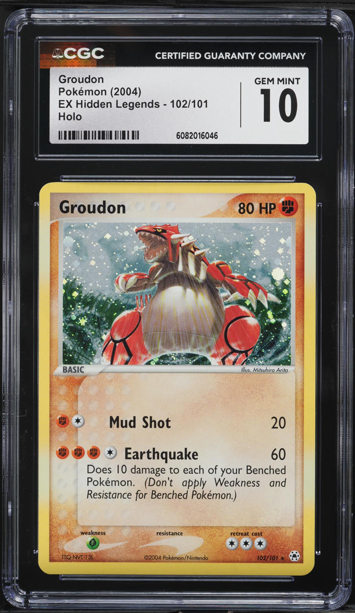 2004 Pokemon EX Hidden Legends Holo Groudon #102 CGC 10 GEM MINT