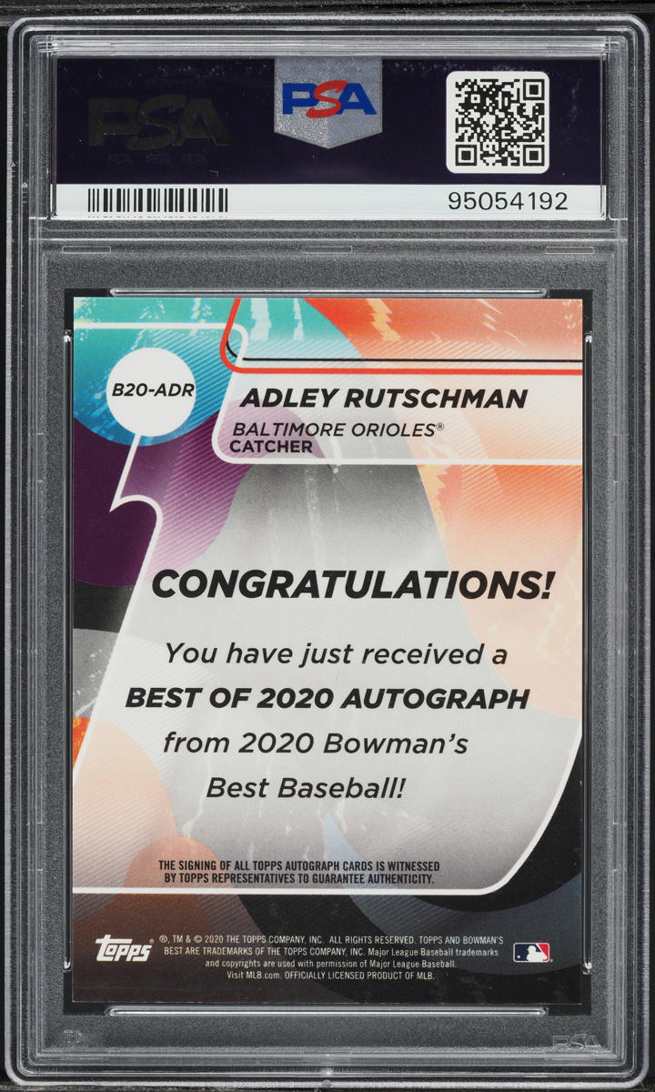 2020 Bowman's Best Of '20 Adley Rutschman PROSPECT AUTO #B20ADR PSA 10 GEM MINT