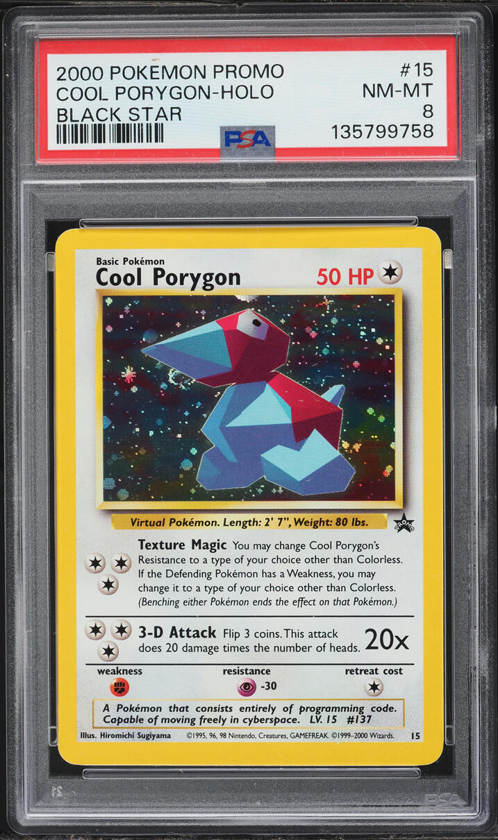 2000 Pokemon Promo Holo Cool Porygon #15 PSA 8 NM-MT