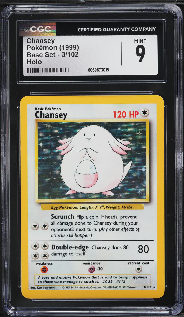 1999 Pokemon Base Set Holo Chansey #3 CGC 9 MINT