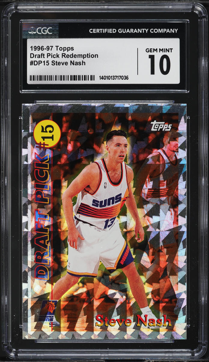 1996 Topps Draft Pick Redemption Steve Nash ROOKIE #DP15 CGC 10 GEM MINT - Main Image