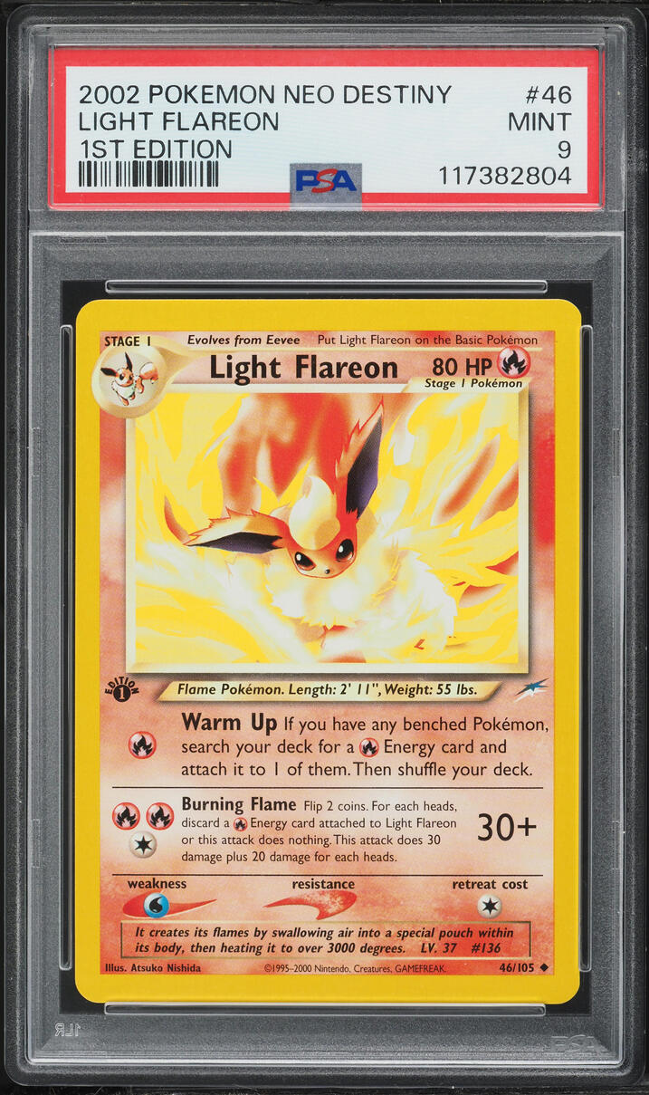 2002 Pokemon Neo Destiny 1st Edition Light Flareon #46 PSA 9 MINT