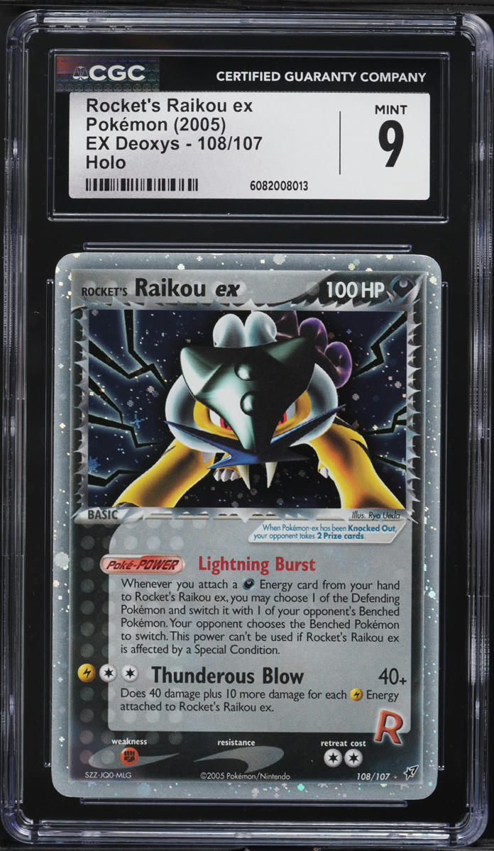 2005 Pokemon EX Deoxys Holo Rocket's Raikou ex #108 CGC 9 MINT
