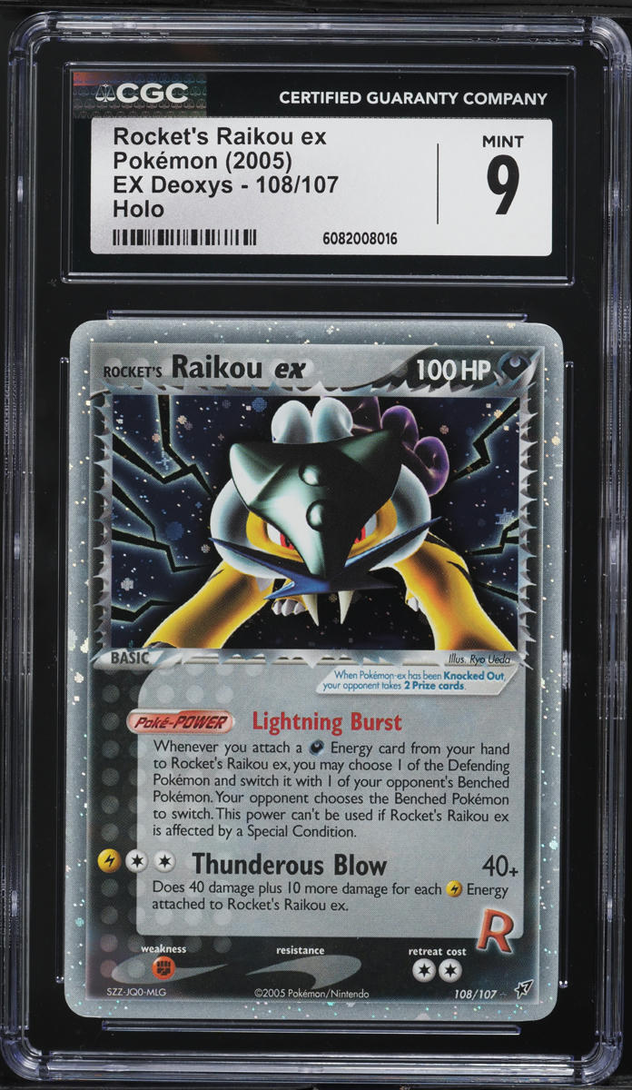 2005 Pokemon EX Deoxys Holo Rocket's Raikou ex #108 CGC 9 MINT