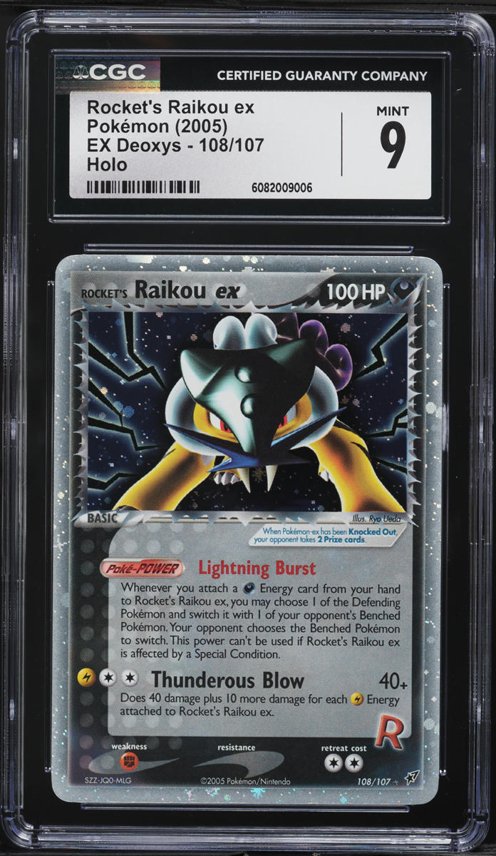 2005 Pokemon EX Deoxys Holo Rocket's Raikou ex #108 CGC 9 MINT