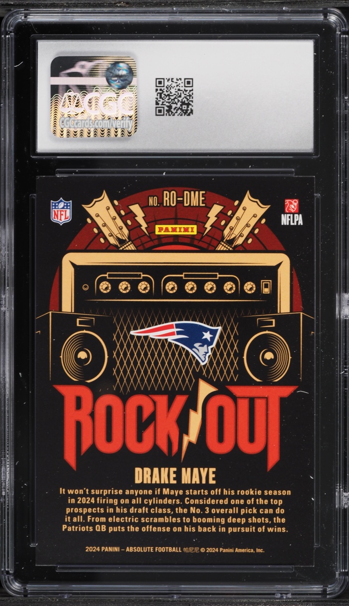 2024 Absolute Rock Out Drake Maye ROOKIE #RO-DME CGC 9 MINT