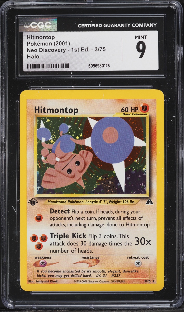 2001 Pokemon Neo Discovery 1st Edition Holo Hitmontop #3 CGC 9 MINT
