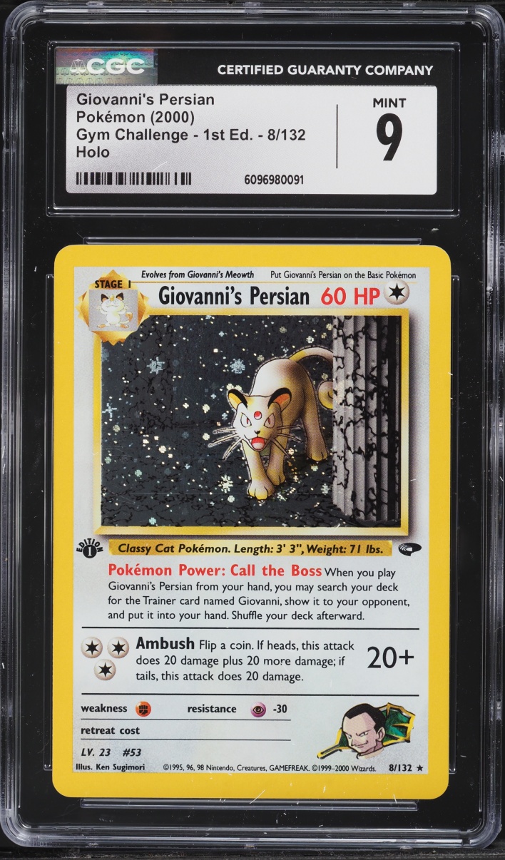 2000 Pokemon Gym Challenge 1st Edition Holo Giovanni's Persian #8 CGC 9 MINT
