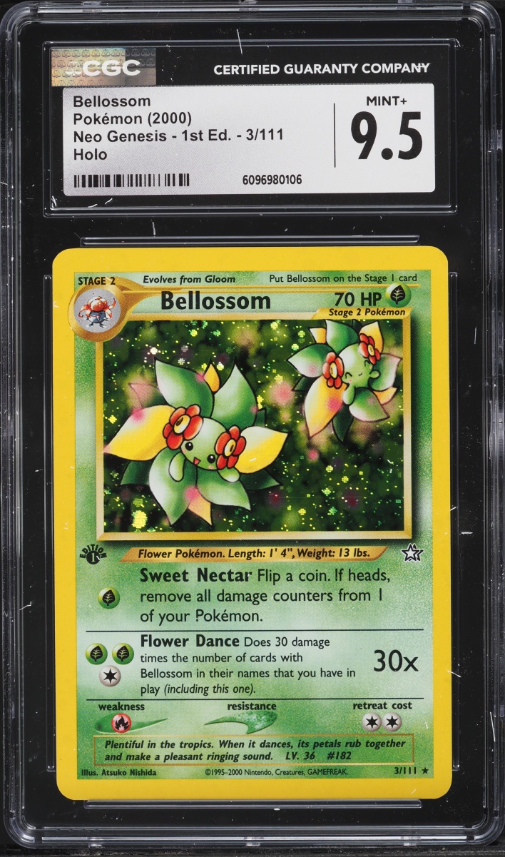 2000 Pokemon Neo Genesis 1st Edition Holo Bellossom #3 CGC 9.5 MINT+