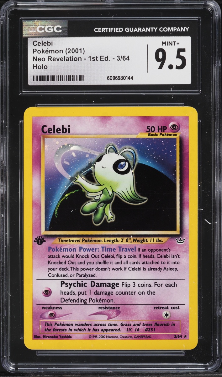 2001 Pokemon Neo Revelation 1st Edition Holo Celebi #3 CGC 9.5 MINT+