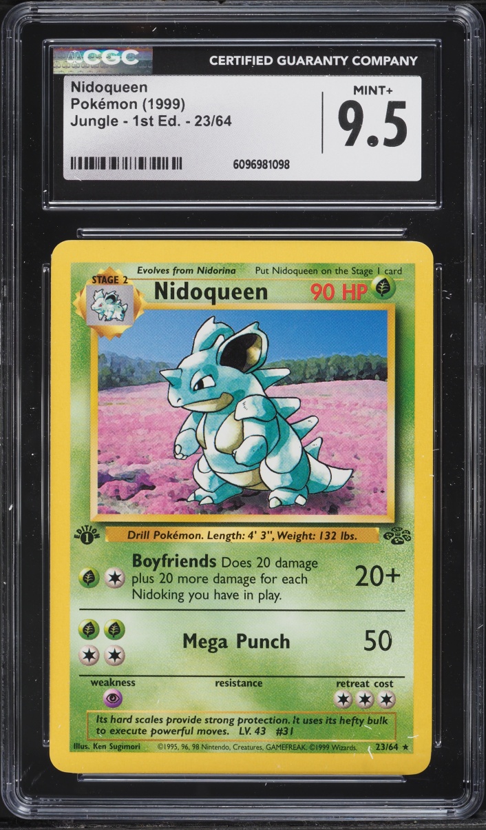 1999 Pokemon Jungle 1st Edition Nidoqueen #23 CGC 9.5 MINT+