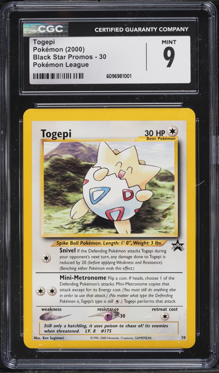 2000 Pokemon League Promo Togepi #30 CGC 9 MINT