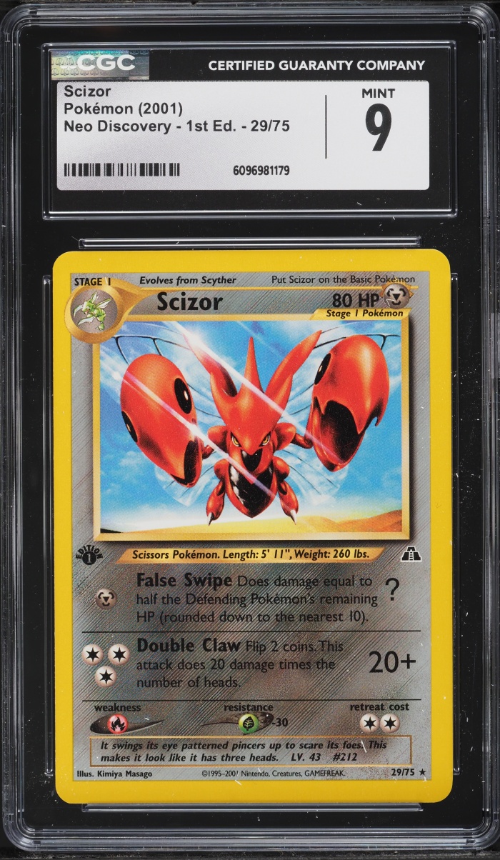 2001 Pokemon Neo Discovery 1st Edition Scizor #29 CGC 9 MINT