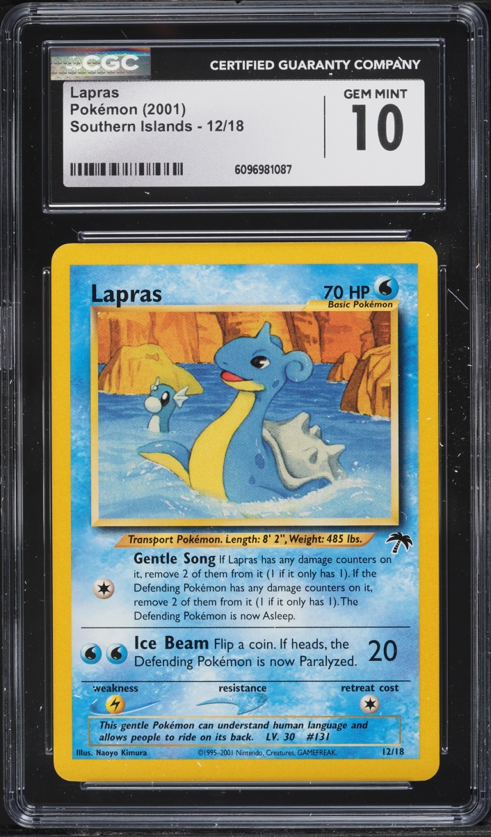 2001 Pokemon Southern Islands Lapras #12 CGC 10 GEM MINT